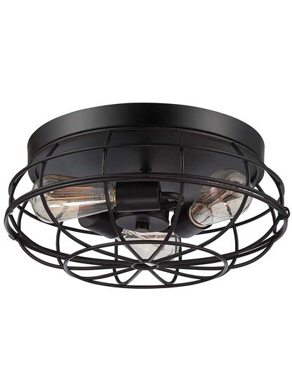 Scout Flush-Mount Ceiling Light in English Bronze.